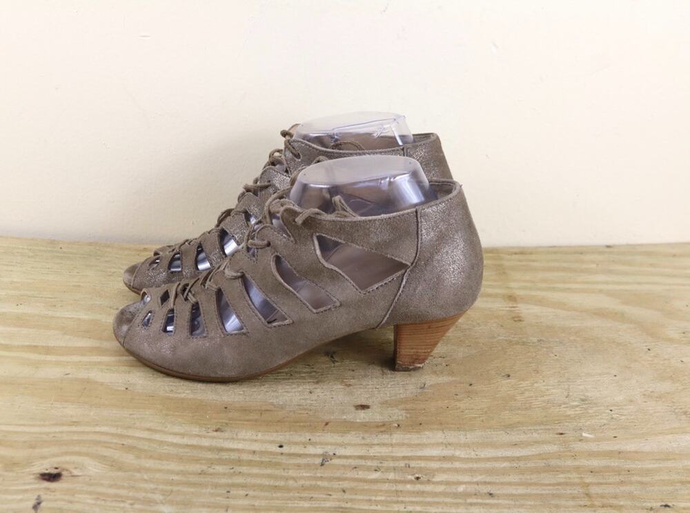 Paul Green Munchen Sandals 6.5 Brown Bronze Metallic Suede uk 4.5 Shoes Handmade